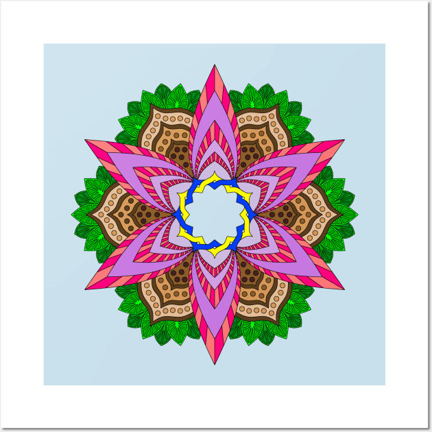 Pink Lotus Mandala Wall Art by Griffen